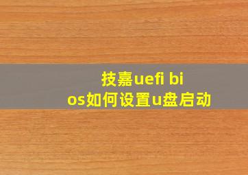 技嘉uefi bios如何设置u盘启动